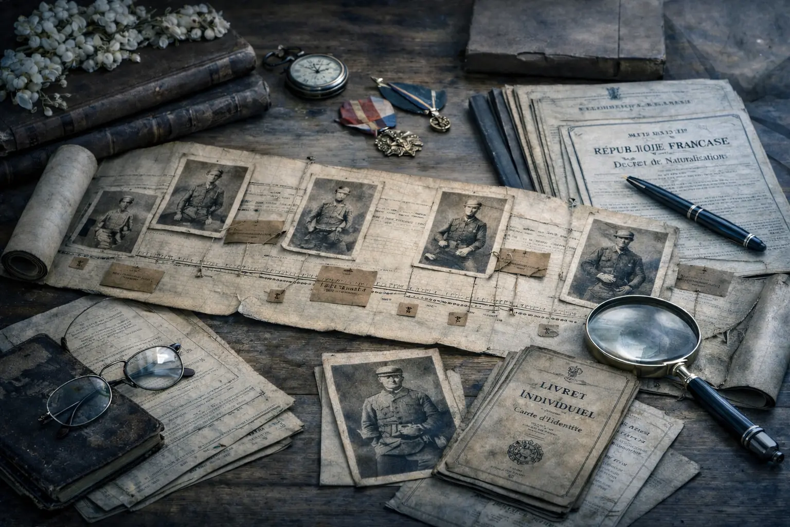 Chronologie, naturalisation et documents militaires